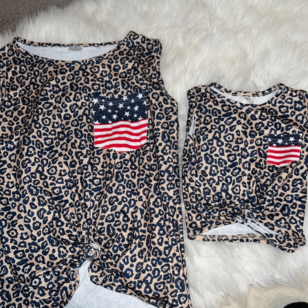 Mommy & Me cheetah print tops